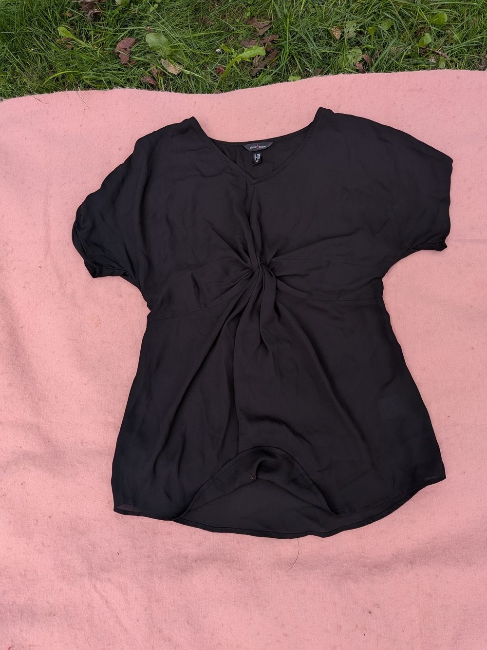 Topshop Maternity Twist-Front Short Sleeve Blouse